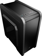 Корпус Aerocool QS-240 без БП, mATX, боковое окно, черный