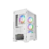 Корпус Powercase Alisio Micro X4W V2, Tempered Glass, 4х 120mm ARGB fans, ARGB HUB, белый, mATX  (CAMCXW-A4)