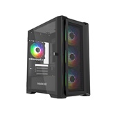 Корпус Powercase Alisio Micro X4B V2, Tempered Glass, 4х 120mm ARGB fans, ARGB HUB, чёрный, mATX  (CAMCXB-A4)