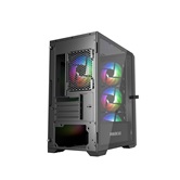 Корпус Powercase Alisio Micro X4B V2, Tempered Glass, 4х 120mm ARGB fans, ARGB HUB, чёрный, mATX  (CAMCXB-A4)