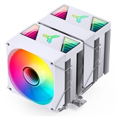 Кулер JONSBO CR-1400 DV2 White LGA1700/1200/115X/AM5/AM4 (12шт/кор, TDP 230W, PWM, 92mm ARGB Fan*2, 6 тепловых трубкок, белый, 4-pin) Retail