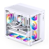 Корпус JONSBO TK-3 White без БП, боковая панель из закаленного стекла (панорама), mini-ITX, micro-ATX, ATX, белый