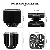 Кулер Thermalright Peerless Assassin 120 MINI Black  LGA115X/1200/1700/AM4/AM5 (Dual Tower, 120mm PWM Fan, медное основание, 6 тепл. трубок 6мм) / TRPA120MB