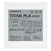 Блок питания Montech TITAN PLA 850W / ATX 3.1, APFC, 80 PLUS Platinum, Japan caps, 135mm fan, full modular / TIX0124