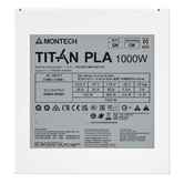 Блок питания Montech TITAN PLA 1000W / ATX 3.1, APFC, 80 PLUS Platinum, Japan caps, 135mm fan, full modular / TIX0125