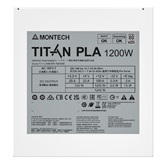 Блок питания Montech TITAN PLA 1200W / ATX 3.1, APFC, 80 PLUS Platinum, Japan caps, 135mm fan, full modular / TIX0126