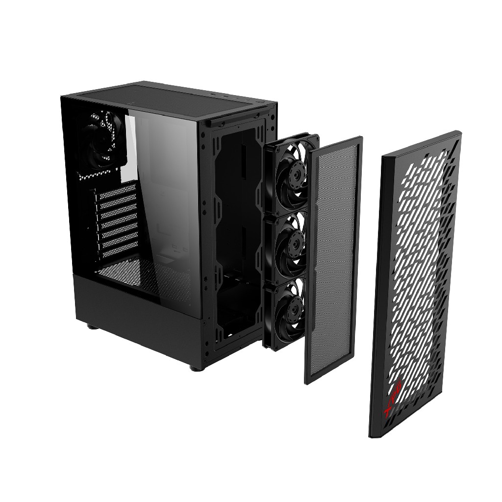 Корпус XPG VALOR AIR black / ATX / tempered glass / 4x 120mm black fans/front magnet filter/ VALORAIRMT-BKCWW