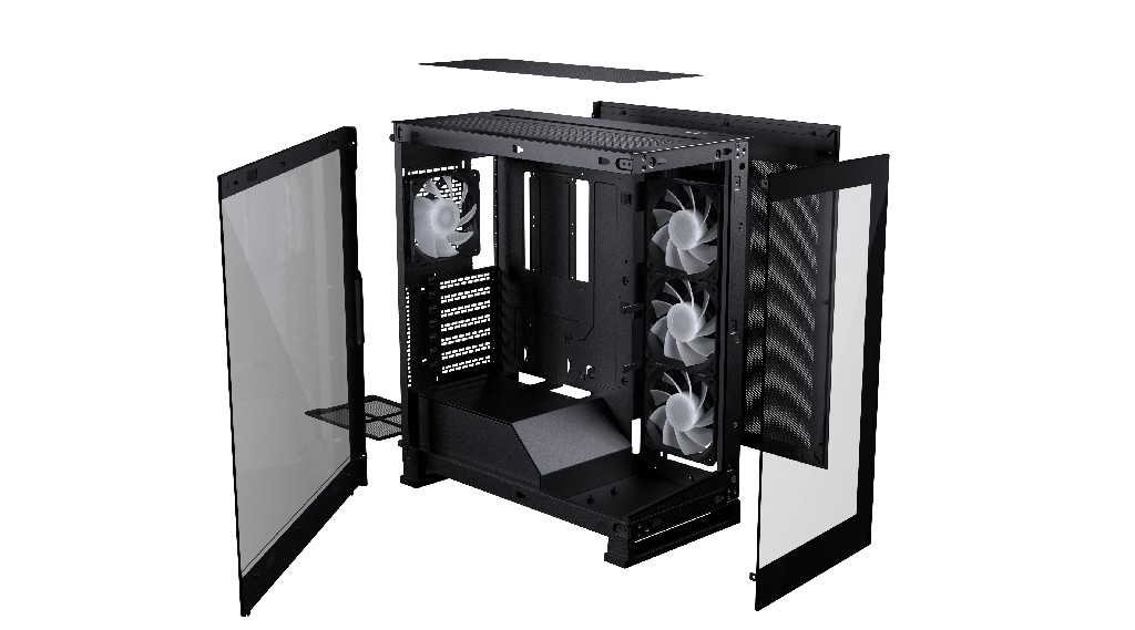 Корпус PHANTEKS NV5S Black, Digtial RGB Lighting, 4x120mm ARGB Fan, без БП, Tempered Glass, Mid-Tower / PH-NV523s_DBK01