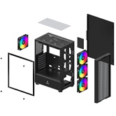 Корпус XASTRA  A301 4FRGB  Black ATX/Mesh/ tempered glass / 4x 120mm FC120-FRGB fans/ A301-BK-FC120FRGB-4F-GL