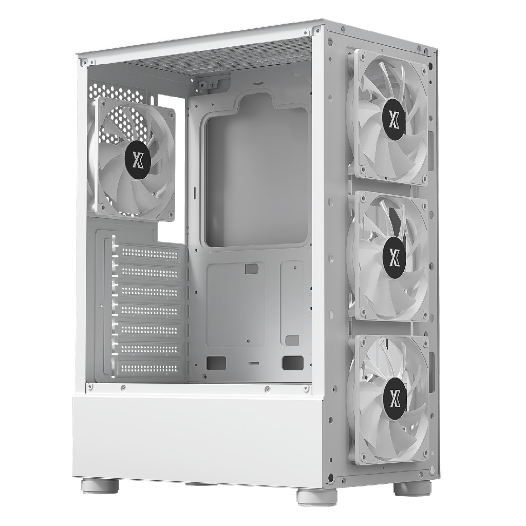 Корпус XASTRA  A302 4FRGB White ATX/Mesh/ tempered glass / 4x120mm FC120-FRGB fans/A302-WH-FC120FRGB-4F-GL