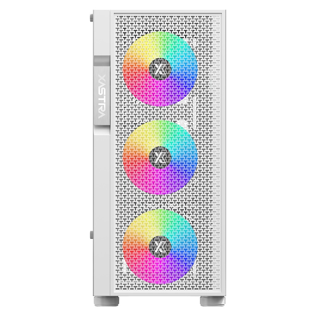 Корпус XASTRA  A302 4FRGB White ATX/Mesh/ tempered glass / 4x120mm FC120-FRGB fans/A302-WH-FC120FRGB-4F-GL