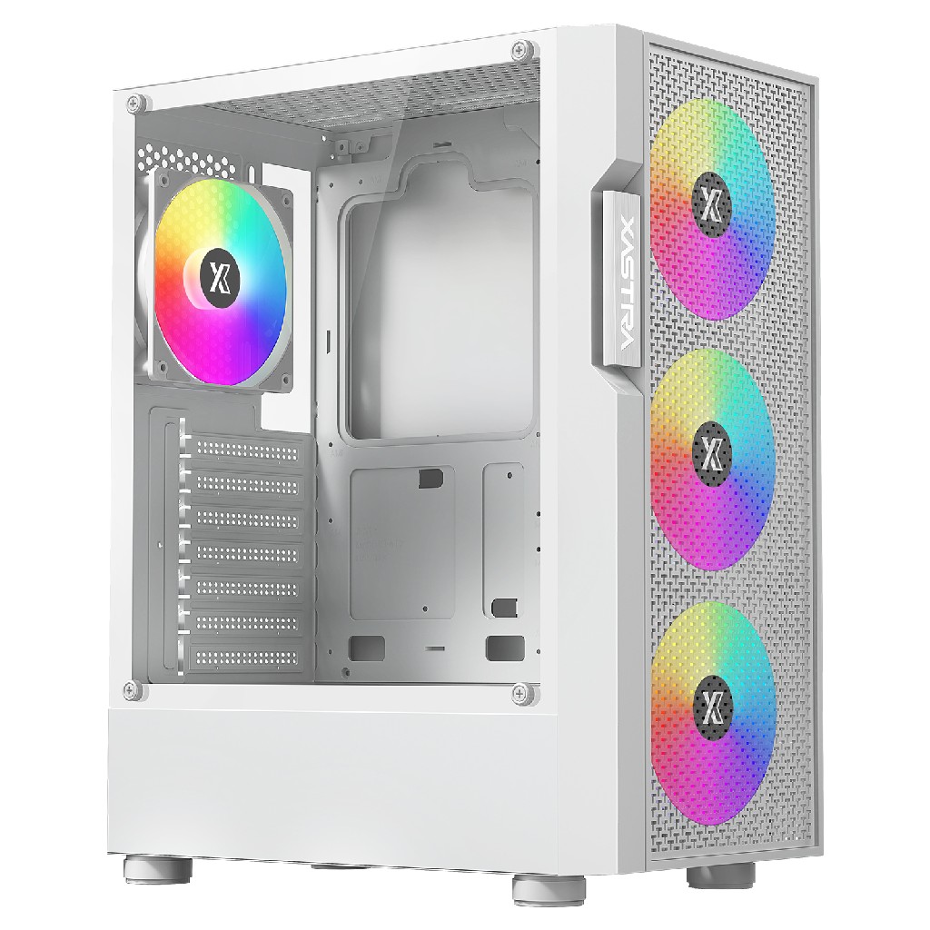 Корпус XASTRA  A302 4FRGB White ATX/Mesh/ tempered glass / 4x120mm FC120-FRGB fans/A302-WH-FC120FRGB-4F-GL